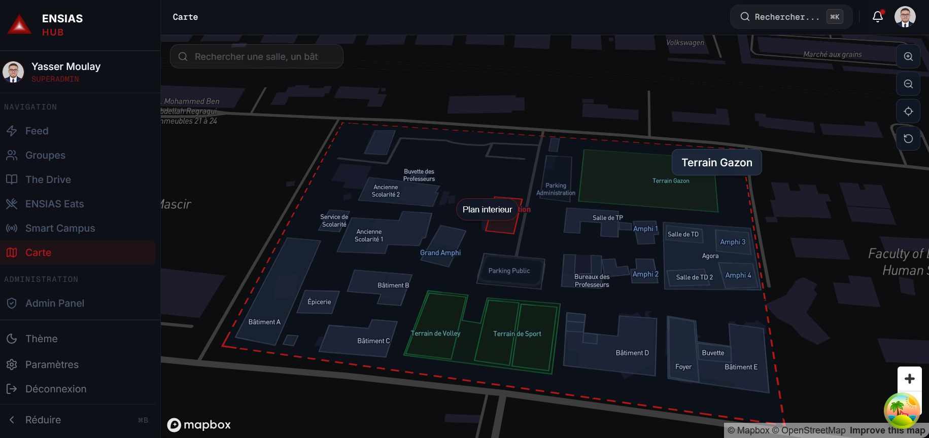 Carte Campus ENSIAS